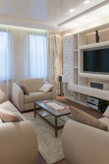 Μπεζ και λευκό καθιστικό