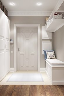 Προβολείς σε γκρι και λευκό διάδρομο