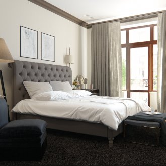 Μπεζ τοίχους στο εσωτερικό του υπνοδωματίου