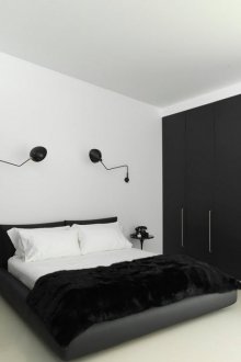 Ασπρόμαυρη υπνοδωμάτιο υψηλής τεχνολογίας