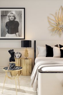 Ασπρόμαυρη κρεβατοκάμαρα Art Deco