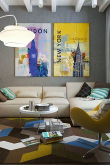 Κίτρινο τόνους στο σαλόνι