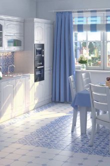 Λευκή και μπλε κουζίνα Provence