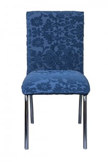 Μπλε βελούδινη καρέκλα κάλυψης