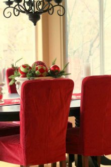 Κόκκινο και γκρι κάλυμμα καρέκλας