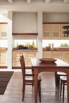 Μπεζ καφέ έπιπλα κουζίνας