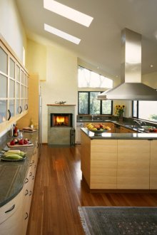 Μπεζ-γκρι σύγχρονη μονάδα κουζίνας