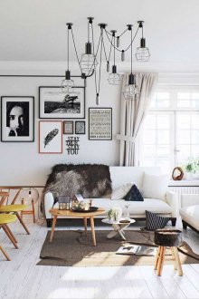 Κίτρινο τόνους σε σαλόνι σκανδιναβικού στυλ