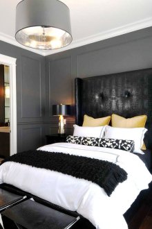 Κομψό ασπρόμαυρο υπνοδωμάτιο με στυλ Art Deco