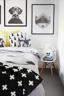 Μοντέρνο ασπρόμαυρο υπνοδωμάτιο