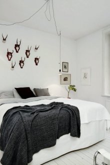 Ασπρόμαυρο υπνοδωμάτιο σε σκανδιναβικό στιλ