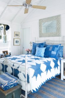 Μπλε και μπλε προφορά σε ένα υπνοδωμάτιο