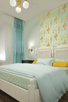 Μπλε στρωμνή στο υπνοδωμάτιο