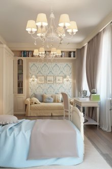 Μπεζ-μπλε παιδικό δωμάτιο