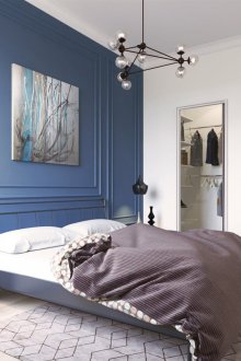 Μπλε τοίχο στο υπνοδωμάτιο