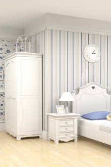 Λευκό-μπλε παιδικό δωμάτιο σε στιλ Προβηγκίας