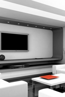 Υψηλής τεχνολογίας ασπρόμαυρο καθιστικό