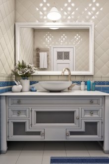 Λευκό ερμάριο νιπτήρα Provence