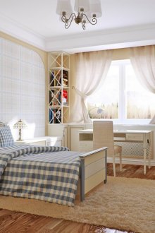 Παιδικό δωμάτιο σε στιλ της Προβηγκίας σε μπεζ και μπλε αποχρώσεις