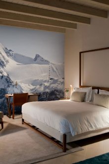 Τοίχος τοιχογραφία με βουνά στην κρεβατοκάμαρα