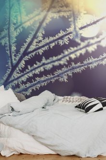 Τοίχος τοιχογραφία με χειμερινά κλαδιά στο υπνοδωμάτιο