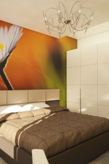 Τοίχος τοιχογραφία με χαμομήλι στο υπνοδωμάτιο