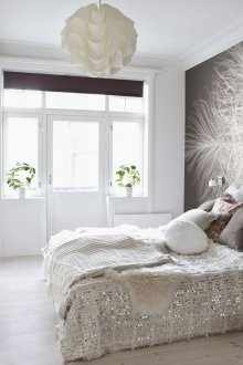 Μαύρο και άσπρο μακροοικονομικής ταπετσαρίας στην κρεβατοκάμαρα