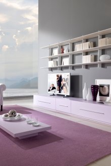 Μινιμαλιστικό ροζ και γκρι σαλόνι