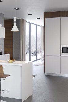 Λευκά και καφέ μινιμαλιστικά έπιπλα