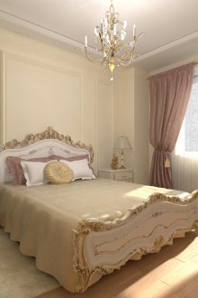 Λευκά και χρυσά κλασικά έπιπλα υπνοδωματίου