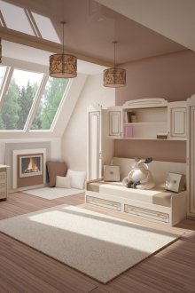 Μπεζ έπιπλα γραφείου σε ένα κλασικό φυτώριο