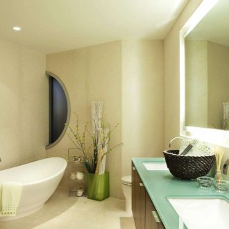 Γυαλί κορυφή στο ντουλάπι στο μπάνιο