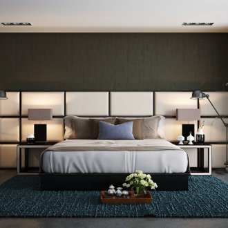 Μπεζ πίνακες στην κρεβατοκάμαρα