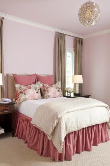 Μπεζ και ροζ υπνοδωμάτιο