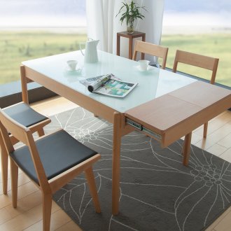 Τραπεζαρία και καρέκλες από οξιά και γυαλί