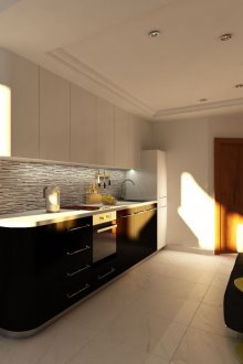 Λευκή προτεραιότητα σε μια μικρή κουζίνα