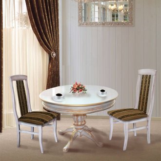 Κλασικό τραπέζι και καρέκλες από οξιά