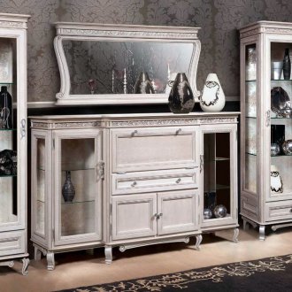 Λευκό δρύινο τοίχο του καθιστικού