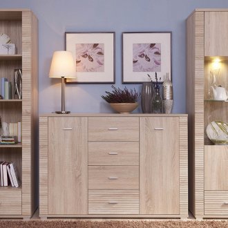 Κρεμαστό δρύινο τοίχο στο σαλόνι