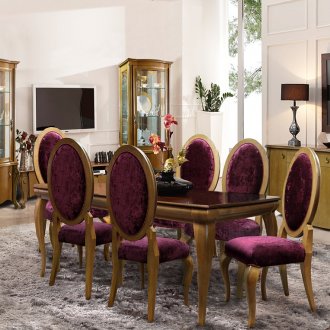 Καφέ-ροζ έπιπλα τραπεζαρίας βελανιδιάς