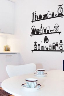 Μαύρα αυτοκόλλητα στην κουζίνα