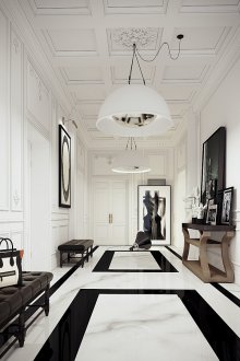 Λευκή οροφή διπλής όψης στο διάδρομο