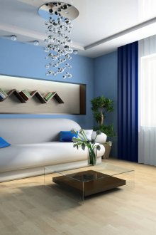 Μπλε τοίχους στο σαλόνι