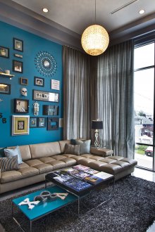 Πράσινο-μπλε τοίχο στο εσωτερικό