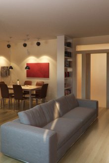 Γκρι καναπές στο σαλόνι