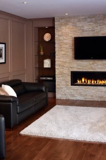 Πέτρινο τοίχο στο σαλόνι