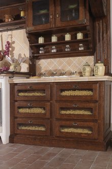 Μπεζ Brown Country Style Σετ κουζίνας