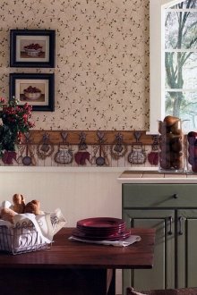 Πράσινο, καφέ και λευκό χρώμα στο εσωτερικό της κουζίνας