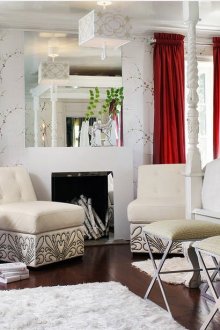 Art Nouveau κόκκινο και λευκό καθιστικό