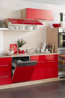 Κόκκινο και μπεζ σετ κουζίνας